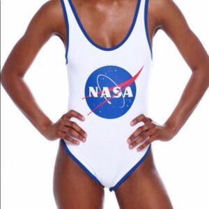 Chemistry NASA logo white tank bodysuit NWT
